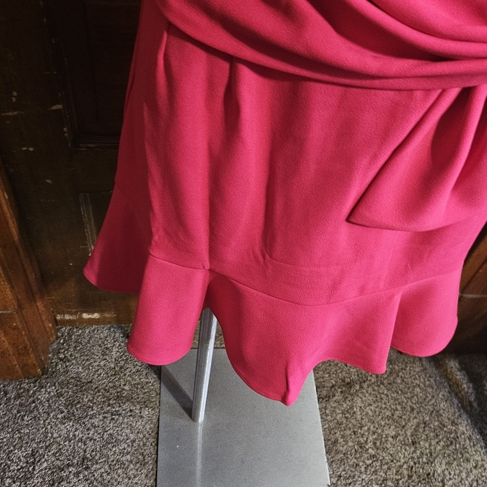 Eliza J Sleeveless Stretch Crepe Shift dress with Bow detail Hot Pink Size 4 - Picture 10 of 16